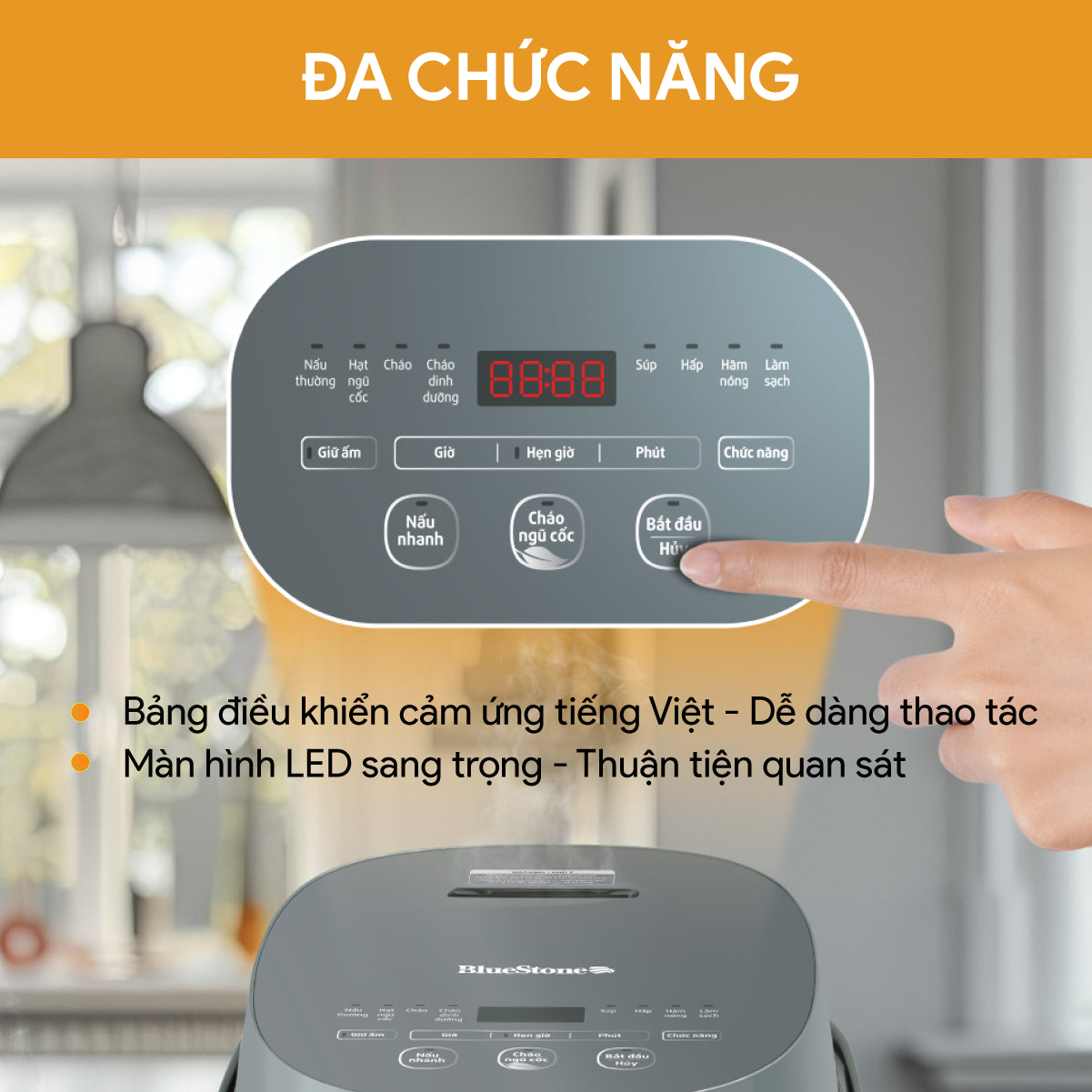 Nồi Cơm Điện Tử BlueStone RCB-5947 1.2 Lít 700W Nồi Cơm Điện Tử BlueStone RCB-5947 1.2 Lít 700W